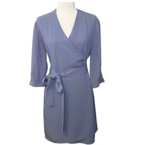 Everlane Blue Japanese GoWeave Wrap Dress Sz 14